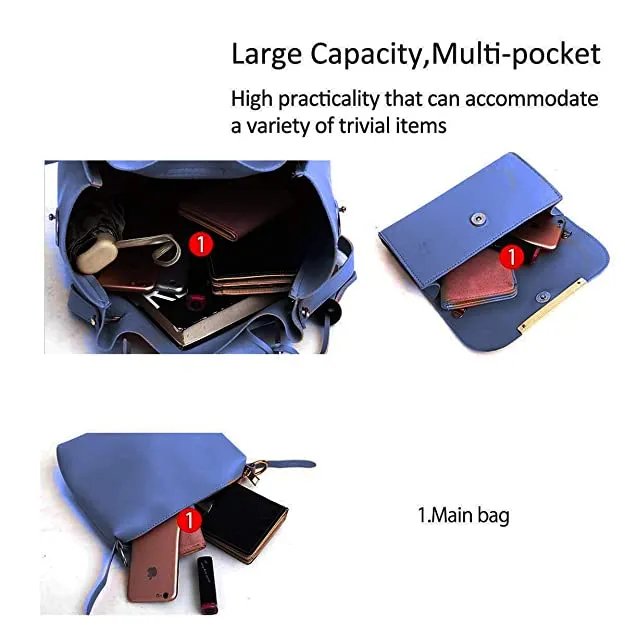 BagX- Alexa Blue 3 Pieces Handbag