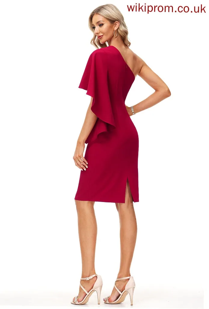 Cocktail Dress Nicola Sheath/Column One-Shoulder Cocktail Dresses Stretch Short/Mini Crepe