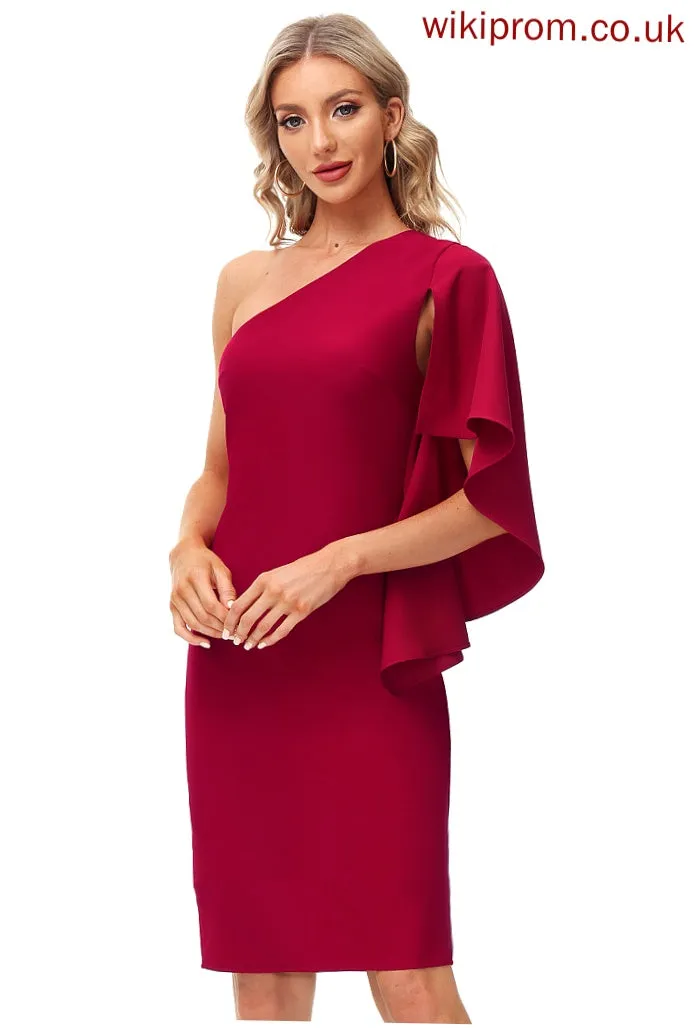 Cocktail Dress Nicola Sheath/Column One-Shoulder Cocktail Dresses Stretch Short/Mini Crepe