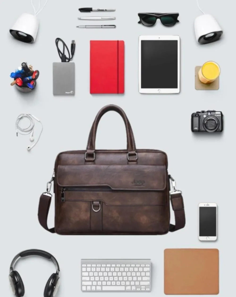 men's handbags leather shoulder cell phone ipad interior handbag ✈️ free.shipping