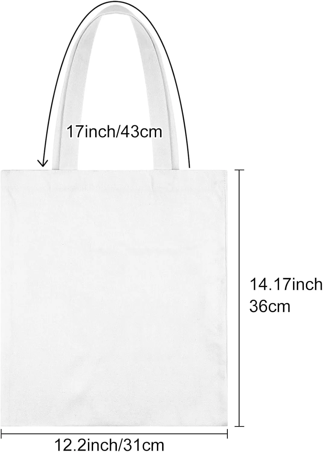 Morcheiong 6 Pack Cotton Tote Bag Blank Canvas Bag Reusable Grocery Shopping Bags, Suitable for DIY Craft, Grocery, Shopping, Drawing, Promotion, Gift, Advertising, Activity (White)