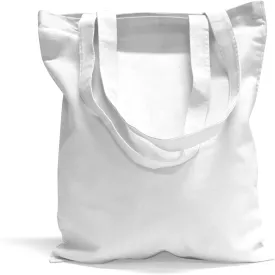 Morcheiong 6 Pack Cotton Tote Bag Blank Canvas Bag Reusable Grocery Shopping Bags, Suitable for DIY Craft, Grocery, Shopping, Drawing, Promotion, Gift, Advertising, Activity (White)