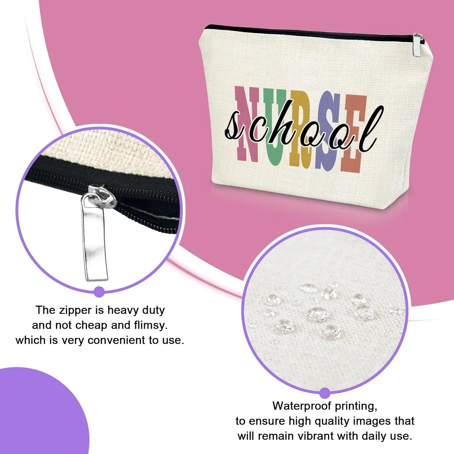 Nursing School Graduation & Appreciation Gifts - Makeup Bag for Her - School Nurse Retirement & Thank You Gift
