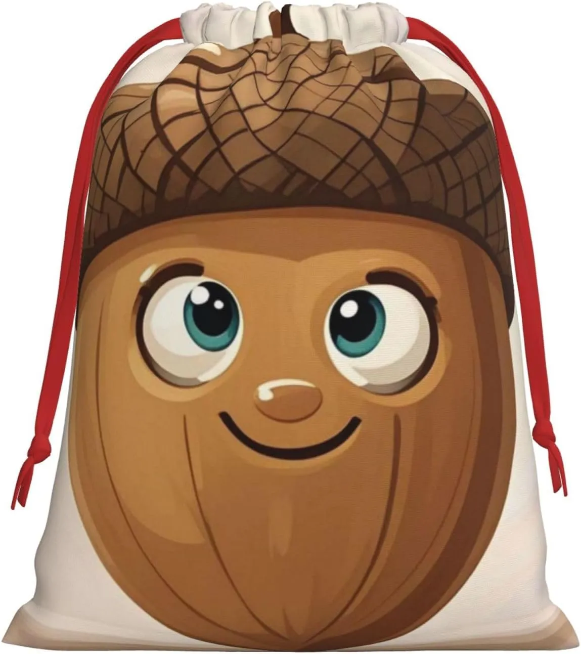 PMQAGNKSMQ Christmas Gift Bag Drawstring Holiday Gift Bag Cartoon Acorn Drawstring Xmas Gift Bag Reusable Line Christmas Treat Bag for Wrapping Party Favor Supply