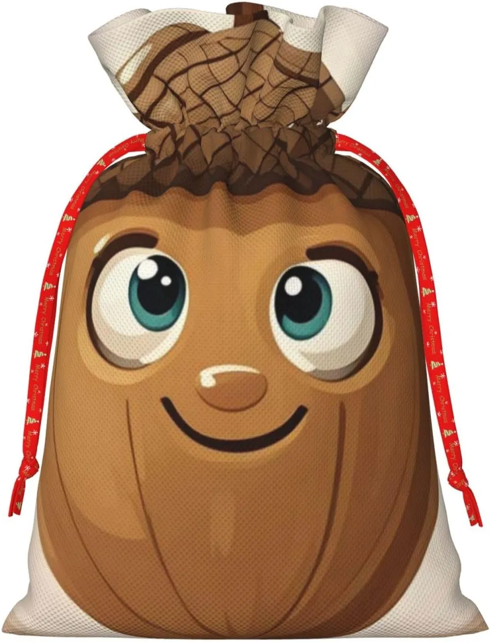 PMQAGNKSMQ Christmas Gift Bag Drawstring Holiday Gift Bag Cartoon Acorn Drawstring Xmas Gift Bag Reusable Line Christmas Treat Bag for Wrapping Party Favor Supply