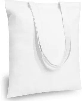 TOPDesign 12-Pack Economical 16"x15" White Cotton Tote Bag, Lightweight Medium Reusable Grocery Shopping Cloth Bags, Suitable for DIY, Advertising, Promotion, Gift, Activity