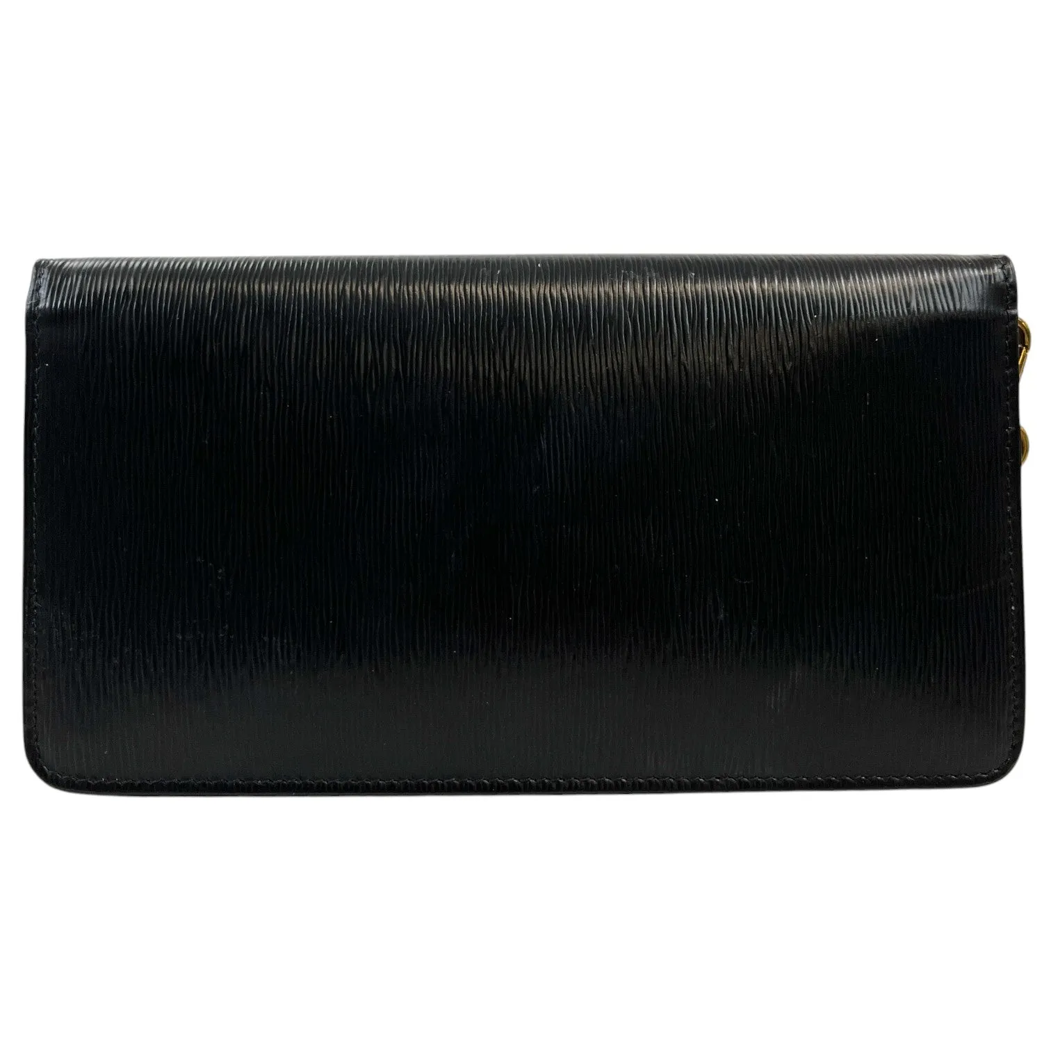 Women's Plaque Logo Wallet On Chain Handbag Black